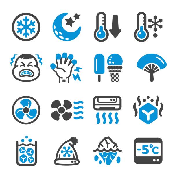 ilustrações de stock, clip art, desenhos animados e ícones de cool icon set - congelação