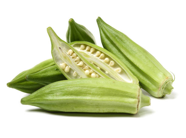 istock Okra vegetables with medicinal properties. isolated on white background 1124331370