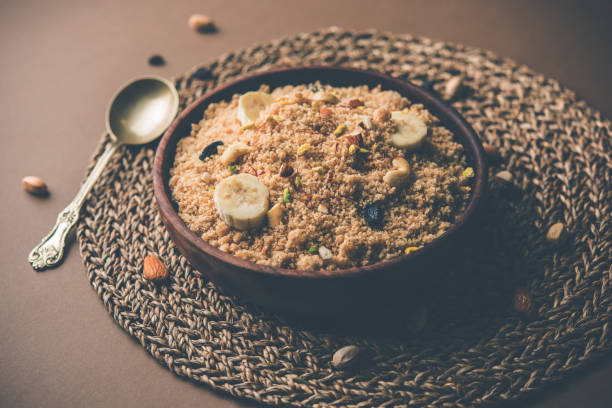 istock Sweet Sheera / Halwa / Sooji made using semolina or rawa 1124337983