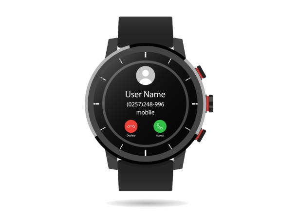 istock Smart watch Heart Rate Monitor Call Email Music Player Steps Vector Icon Illustration Concept 1124340604