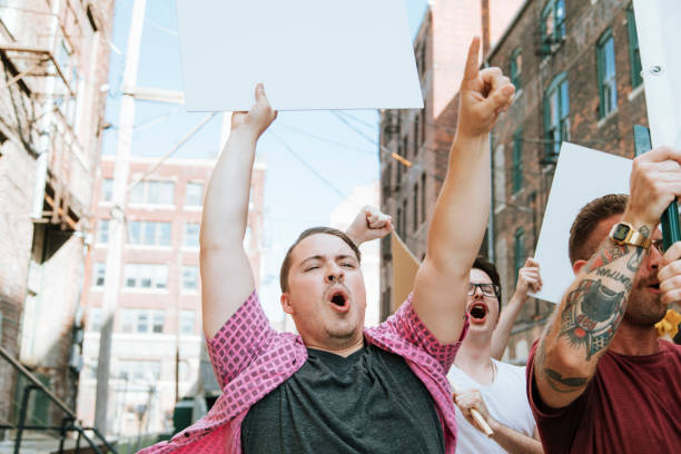 istock Colorful protester at a rally 1124343938