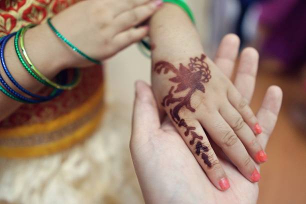 istock Indian style hand accessories and henna art 1124346242