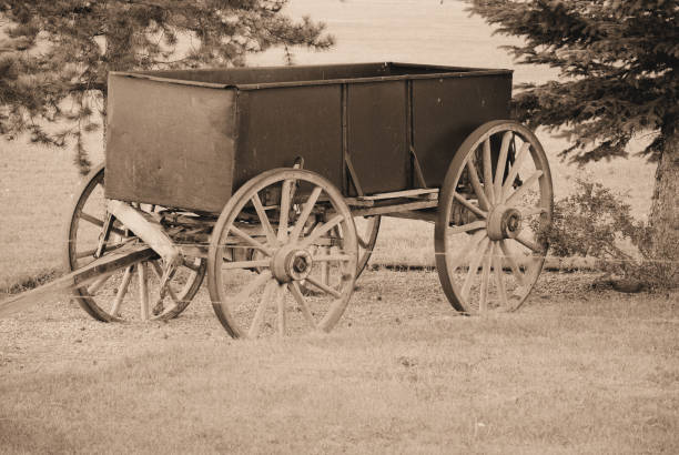 istock Old Wagon with Wooden Wheels 1124349858