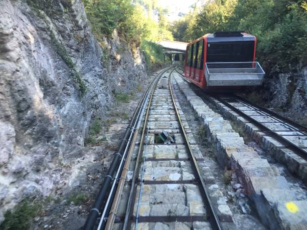 istock Cable cars to Harder Kulm 1124350020