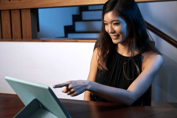 istock Woman watching funny show 1124353518