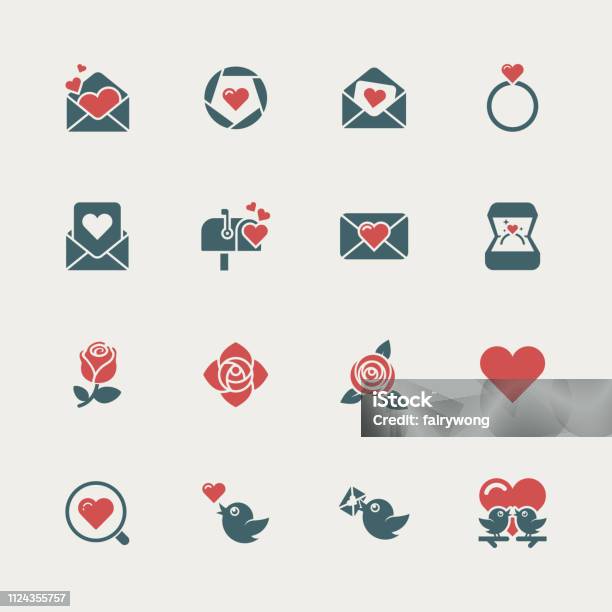 Love And Valentines Day Icons Stock Illustration - Download Image Now - Rose - Flower, Icon Symbol, Wedding