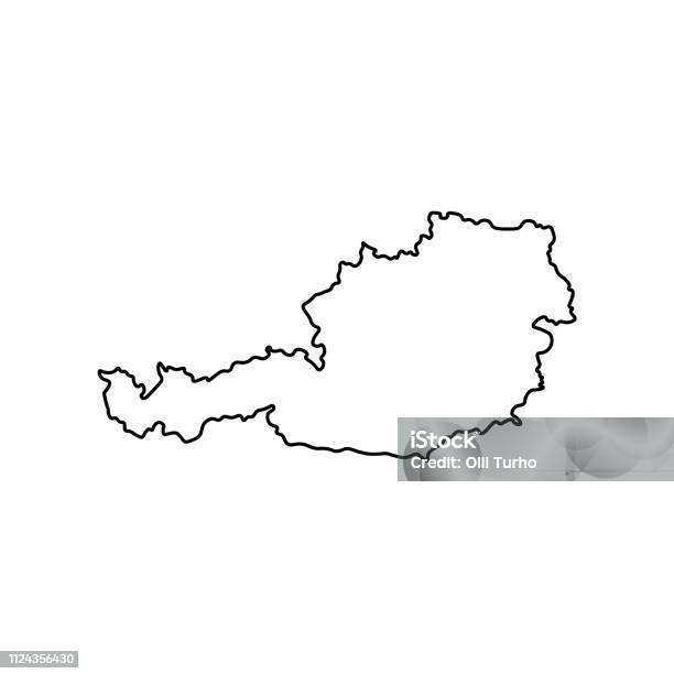 Vektor Isoliert Vereinfachte Abbildung Symbol Mit Schwarzen Linie Silhouette Von Österreich Stock Vektor Art und mehr Bilder von Österreich