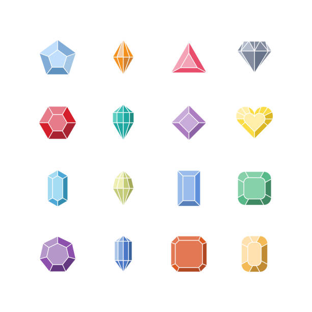 illustrazioni stock, clip art, cartoni animati e icone di tendenza di icona diamante,simbolo gemma - gem