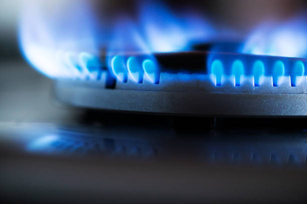 istock Flames of gas stove 1124356875