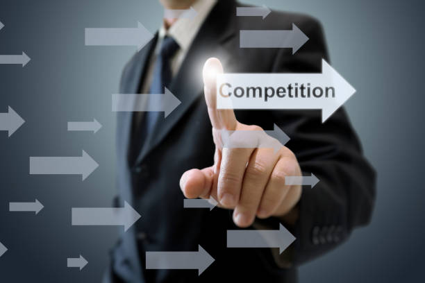 istock Business competition leadership businessman winner pointing touching screen choosing 1124357543