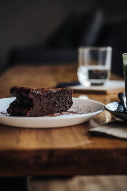 istock Slice of vegan chocolate brownie cake 1124357583