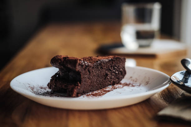 istock Slice of vegan chocolate brownie cake 1124357586