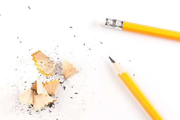 istock Wooden pencil isolated on a white background with shavings 1124363105