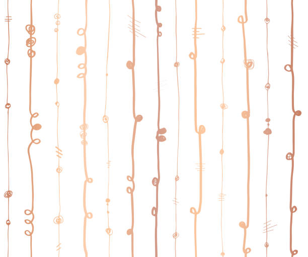 ilustrações, clipart, desenhos animados e ícones de rose gold da folha metálica abstratas linhas verticais - wave curl
