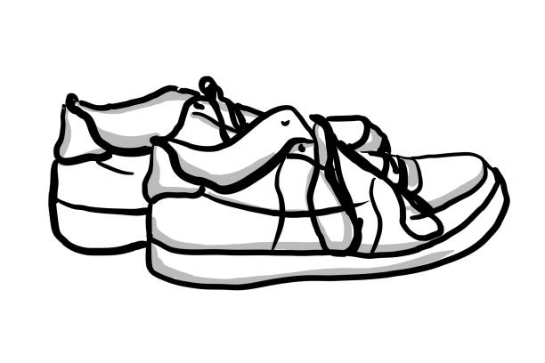 449 Cartoon Of Black And White Vintage Shoes Illustrations & Clip Art -  iStock