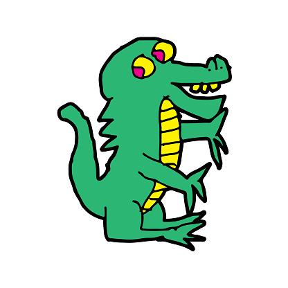 Kids Drawing Cartoon With Theme Of Crocodile Stock Illustration - Download  Image Now - Animal, Animal Mouth, Animal Teeth - iStock