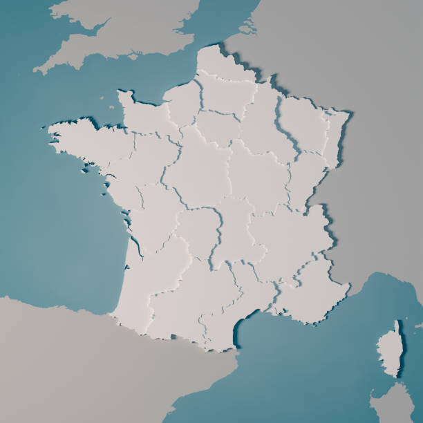 istock France Country Map Regions Administrative Divisions 3D Render 1124377318