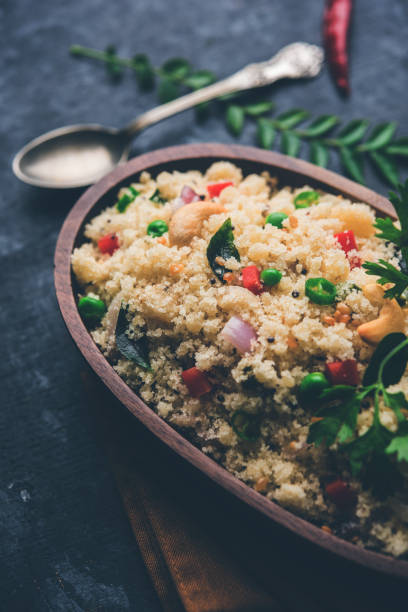 istock Rava Upma / Uppuma - south indian breakfast served in a bowl. selective focus 1124385201