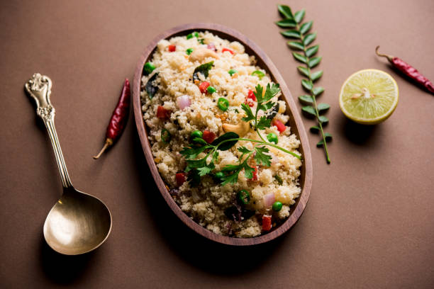istock Rava Upma / Uppuma - south indian breakfast served in a bowl. selective focus 1124387410