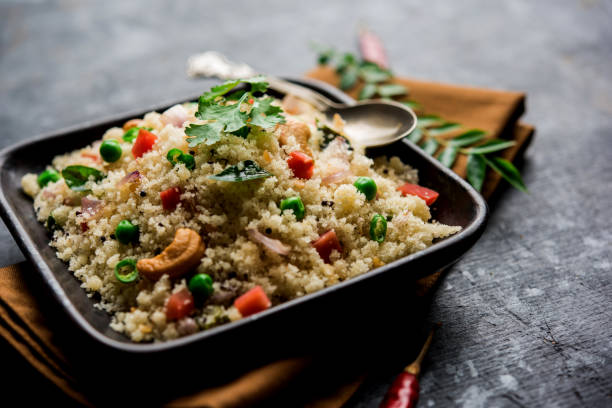 istock Rava Upma / Uppuma - south indian breakfast served in a bowl. selective focus 1124387652