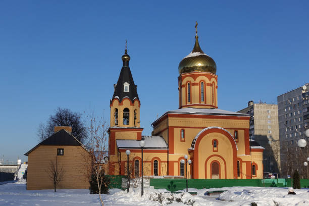 istock White orthodox church against the blue sky 1124388309