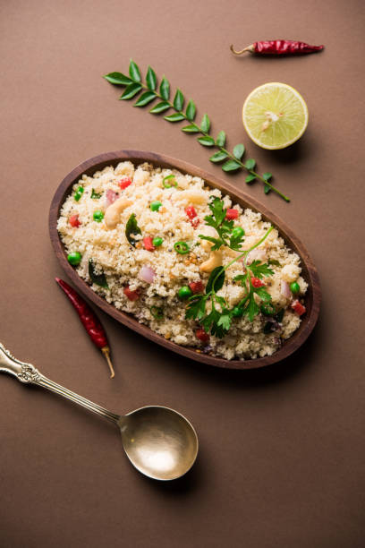 istock Rava Upma / Uppuma - south indian breakfast served in a bowl. selective focus 1124388351