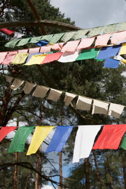 istock Colorful prayer flags in the wind 1124389595