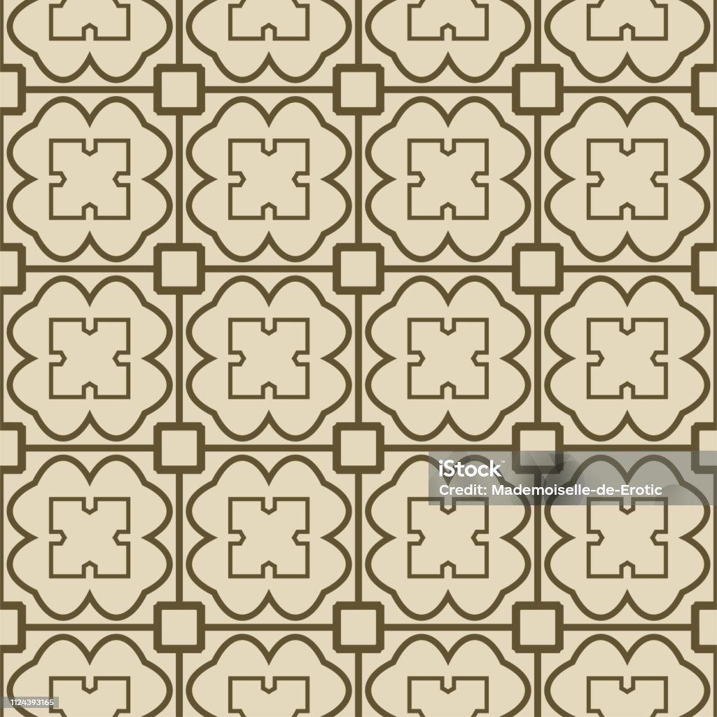 Retro Ornament Modern Square Geometric Pattern Seamless Vector ...