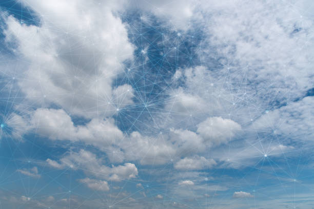 istock Double Exposure Of Cloudy Sky And Constellation 1124393404