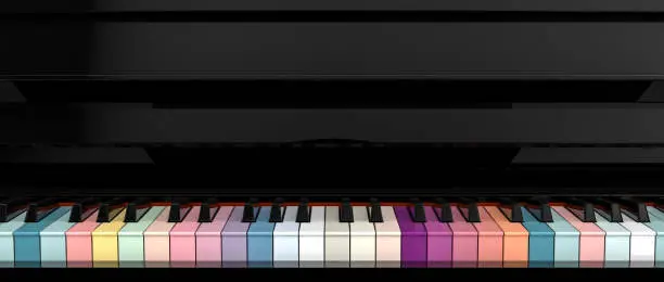 Photo of colorful piano key board