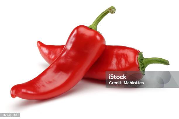 Red Peppers On White Background Stock Photo - Download Image Now - Chili Pepper, Pepper - Vegetable, White Background