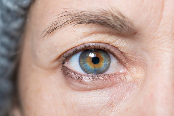 woman eye close up - sensory perception eyeball human eye eyesight imagens e fotografias de stock