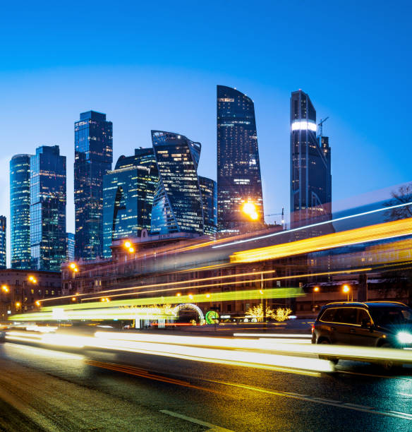 istock Modern city at night. 1124402960