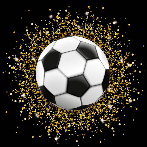 istock Football Golden Particles Confetti Black Background 1124404407