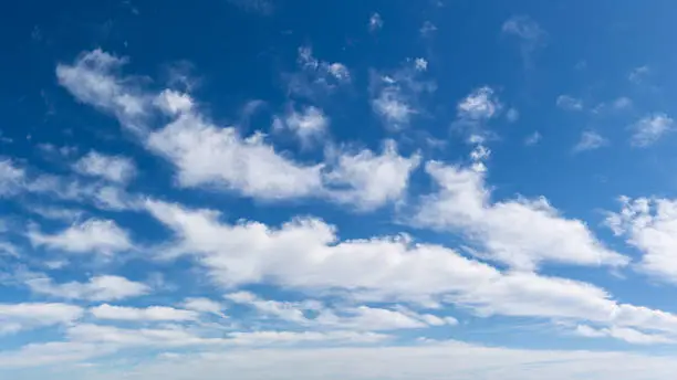 Beautiful cloud formation in high resolution. Stitched Panorama - 16:9 ratio.
