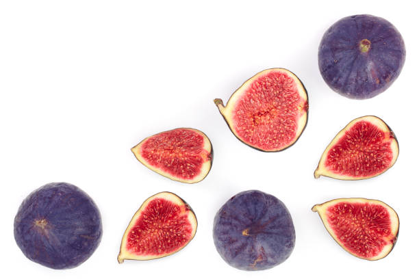 istock fig fruits isolated on white background with copy space for your text. Top view. Flat lay pattern 1124407896