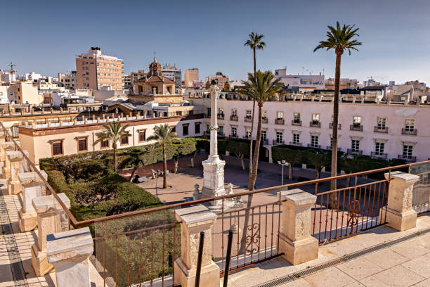 istock View of Constitution square, also known as Old square, in Almeria, Spain. 1124409219