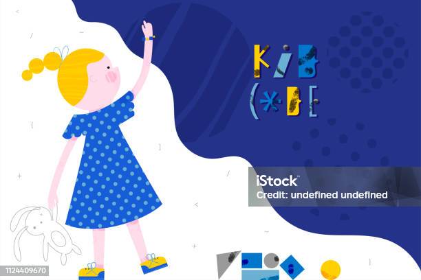 Cute Smart Girl Is Coding On Abstract Screen Children Coding And Code ...