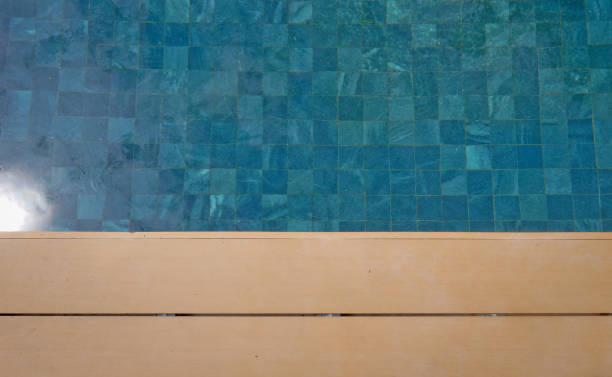 istock exterior wooden pool deck, Top view 1124409858