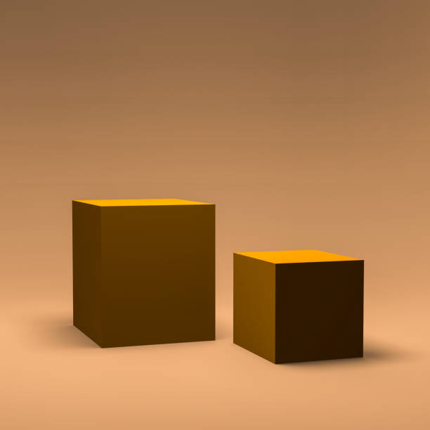 istock 3d Minimalist geometrical abstract background, pastel colors, 3D render. 1124412965