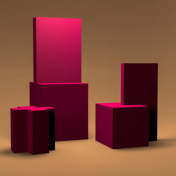 istock Abstract 3d Minimalist geometrical  background, pastel colors, 3D render. 1124412969