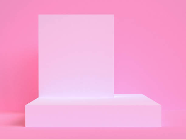 istock Pink 3d Minimalist geometrical abstract background, pastel colors, 3D render. 1124413838