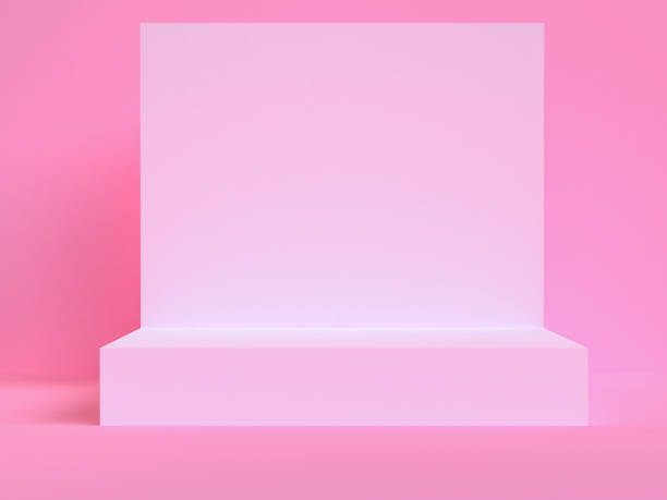 istock Pink 3d Minimalist geometrical abstract background, pastel colors, 3D render. 1124413840