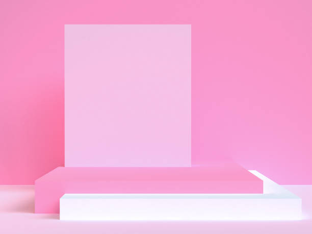 istock Pink 3d Minimalist geometrical abstract background, pastel colors, 3D render. 1124413854