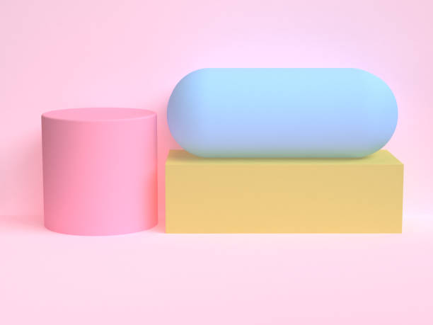 istock Pink 3d Minimalist geometrical abstract background, pastel colors, 3D render. 1124414074