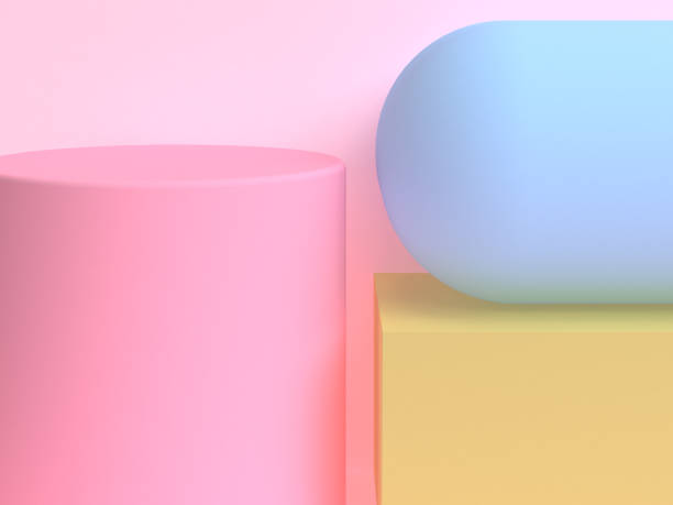 istock Pink 3d Minimalist geometrical abstract background, pastel colors, 3D render. 1124414079