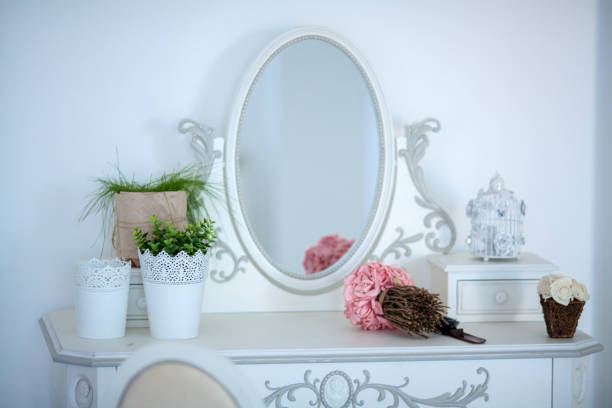 istock a boudoir table with an oval mirrow 1124415058
