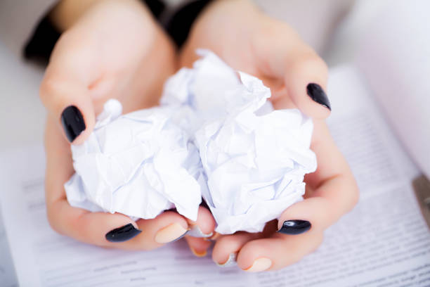 istock Young beautiful business woman suffering stress working at office asking for help feeling tired 1124419080