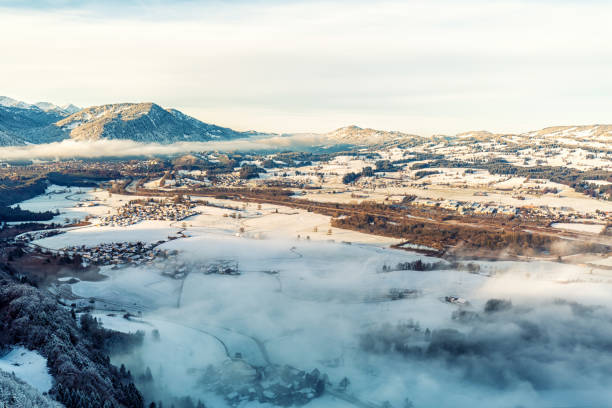 Small village in Bavaria at winter