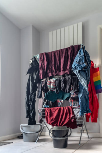 istock Clothes drying in a modern UK kitchen 1124420460